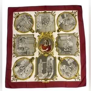Hermes Vinatge Silk Scarf Moliere Comedie Francaise Carre 90 Ledoux